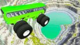 Cars Buses vs Leap Of Death Jumps In BeamNG Drive