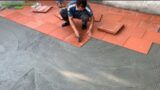 Construction Workers Install Terracotta Bricks For The 2nd Floor Outdoor Playground For The House