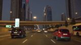 Dubai 4K   Driving Downtown   Skyscraper Sunset