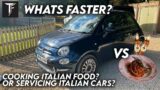 Fiat 500 Service Challenge! Can we do it faster than Jamie Oliver Can cook Spaghetti Bolognaise?