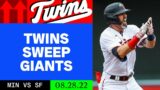 Giants vs. Twins Game Highlights (8/28/22) | MLB Highlights