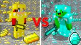 Gold vs Diamond! Which is Stronger in Minecraft?