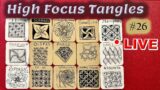 How to draw tangles – High Focus Tangles  – Draw with CZT – Tangle Marathon – Day #26