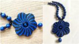 How to make terracotta jewelry – terracotta necklace – dark set ( blue & black)