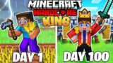 I Survived 100 DAYS as a KING in HARDCORE Minecraft!
