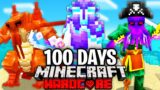 I Survived 100 Days in the TROPICAL OCEAN in Hardcore Minecraft…
