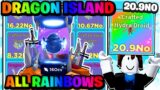 LUCKY NOOB SPAWNS WITH ALL RAINBOW DRAGON ISLAND PETS IN ROBLOX CLICKER SIMULATOR