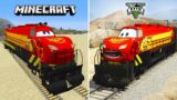 Minecraft Lightning Mcqueen Train vs GTA 5 Lightning Mcqueen Train – WHO IS BEST?