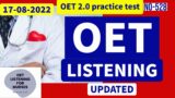 OET Listening Test 17.08.2022 OET 2.0 Listening UPDATED OET Listening for NURSES and Doctors