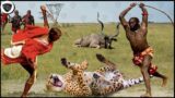 OH MY GOD! Maasai Tribe Use Sharp Spear As Weapon To Attack Leopard To Save Kudu From Death