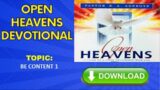 Open heavens devotional today, 22-08-22  by Pst. E.A Adeboye – BE CONTENT 1