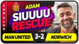 RONALDO TO THE RESCUE! Manchester United 3-2 Norwich | ADAM'S FAN VLOG