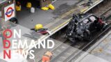 Range Rover SMASHES onto London Train Track