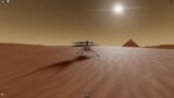 Roblox Space Sailors flying Ingenuity helicopter from Mars base to Pyramid