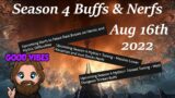 Season 4 Trinket Buffs & Dungeons Nerfs! August 16th 2022