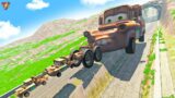 THE BIGGEST & THE SMALLEST TOW MATER vs DOWN OF DEATH ! BeamNG Drive Battle #beamngdrive