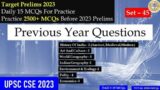 Target Prelims 2023 -Prev Year Questions And Answers SET 45