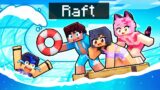 Trapped On A DIAMOND RAFT In Minecraft!