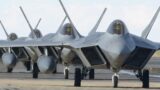 US F-22 Fleet Take Off One by One During Hypnotic Elephant Walk