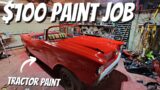 "Almost Perfect" $100 Paint Job – Tractor Paint On A 1957 Chevy Convertible?