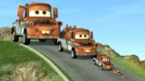 Big & Small Tow Mater vs DOWN OF DEATH in BeamNG.drive Game Fun Madness & Car Crashes Compilliation