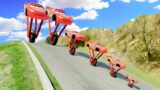 Big & Small Lightning Mcqueen on One Wheel vs DOWN OF DEATH in BeamNG.drive