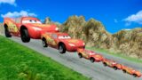 Big & Small Lightning Mcqueen vs DOWN OF DEATH in BeamNG.drive