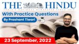 23 September 2022 | The Hindu Newspaper Analysis by Prashant Tiwari | UPSC Current Affairs 2022