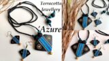 'Azure' Terracotta Jewellery set | Painting & Assembling process #paintedearthbyneha #howtomake