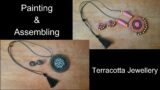 #82 How to paint & assemble Terracotta Jewellery Daily wear Pendant Set? |#terracottajewellerymaking