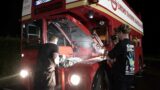 A Late Night Breakdown On A Vintage London Routemaster Double Decker Bus.