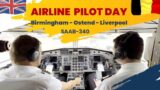 Airline Cargo pilot day in the life | Birmingham – Ostend – Liverpool flight on a SAAB-340.