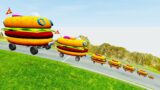 Big And Small McQueen Burger Cars VS Down Of Death | BeamNG Drive