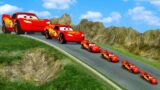 Big & Small Lightning Mcqueen vs DOWN OF DEATH BeamNG drive
