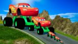 Big & Small Monster Truck Lightning Mcqueen vs DOWN OF DEATH in BeamNG drive