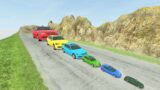Big & Small Multicolored Car vs DOWN OF DEATH in BeamNG.drive