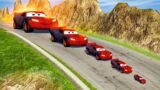 Big & Small Spiderman Lightning McQueen vs DOWN OF DEATH in BeamNG.drive Monster Truck