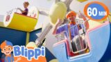 Blippi and Meekah's Ride Roller Coaster's At Adventure City Theme Park | Educational Videos for Kids