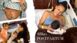 First 48hrs POSTPARTUM + BELLY | TODDLER meets BABY