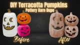 How To Make Faux Terracotta Pumpkins / DIY Fake Terracotta Jack-o-lantern / Cheap Pottery Barn Dupe