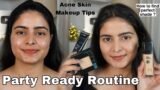How to get the PERFECT BASE for a Wedding ? Oily-Acne Skin Makeup Routine | Kashika