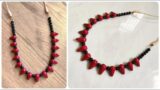How to make a terracotta jewelry – cone bead necklace – red and black