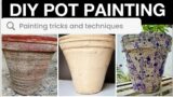 How to paint Terracotta pots| DIY Marble Painting| Which paint is best for terracotta pots