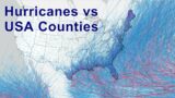 Hurricane Tracks by USA County