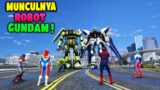 IRON MAN DAN ULTRAMAN DYNA TERKEJUT DUA ROBOT GUNDAM SEKALIGUS TURUN KE BUMI – GTA 5 MOD ULTRAMAN