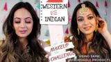 Indian Vs Western Makeup Challenge Using Single Brand Products | Quick Home Makeup Tutorial
