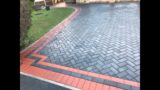 Joined Driveway with Charcoal and Terracotta Block Paving in Mold,  Flintshire