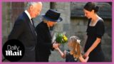 King Charles III: Nervous girl gifts Queen Consort Camilla flowers