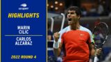 Marin Cilic vs. Carlos Alcaraz Highlights | 2022 US Open Round 4