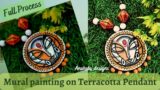 Meditating #Mural Painting on #terracotta pendant | Full process with useful information